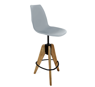 Барный стул SHT-ST29/S92 (серый ral 7040/брашированный коричневый/черный муар) в Вологде