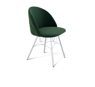 Обеденный стул SHT-ST35-2 / SHT-S100 (лиственно-зеленый/хром лак) в Вологде
