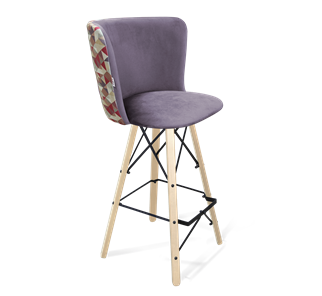 Барный стул SHT-ST36-4 / SHT-S80 (сумеречная орхидея/прозрачный лак/черный) в Вологде