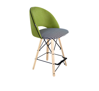 Полубарный стул SHT-ST34-3 / SHT-S80-1 (оливковый/гусиная лапка/прозрачный лак/черный) в Вологде