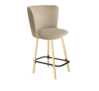 Полубарный стул SHT-ST36 / SHT-S94-1 (ванильный крем/прозрачный лак/черный муар) в Вологде
