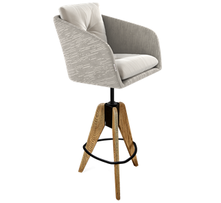 Полубарный стул SHT-ST43-2 / SHT-S92 (морозное утро/браш.коричневый/черный муар) в Вологде