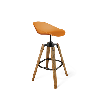 Барный стул SHT-ST19/S93 (оранжевый/брашированный коричневый/черный муар) в Вологде