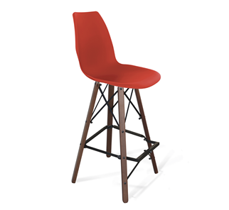 Барный стул SHT-ST29/S80 (красный ral 3020/темный орех/черный) в Вологде