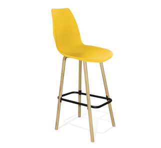 Барный стул SHT-ST29/S94 (желтый ral 1021/прозрачный лак/черный муар) в Вологде