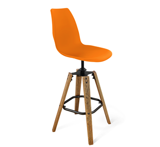 Барный стул SHT-ST29/S93 (оранжевый ral2003/брашированный коричневый/черный муар) в Вологде