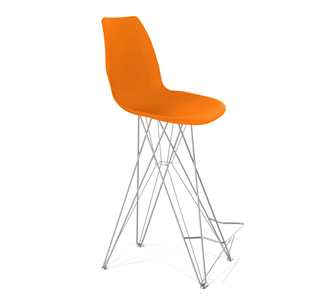 Барный стул SHT-ST29/S66 (оранжевый ral2003/хром лак) в Вологде