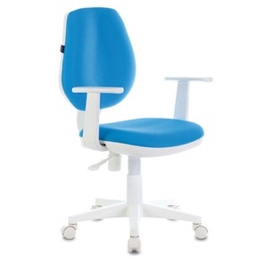 Офисное кресло Brabix Fancy MG-201W (с подлокотниками, пластик белый, голубое) 532411 в Вологде