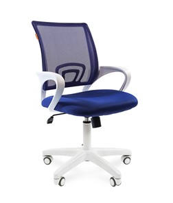 Кресло CHAIRMAN 696 white, ткань, цвет синий в Вологде