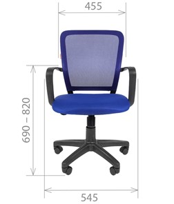 Кресло компьютерное CHAIRMAN 698 black TW-05, ткань, цвет синий в Вологде - предосмотр 1