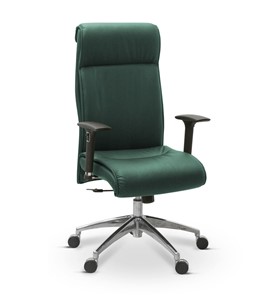 Офисное кресло Dark (подлокотники 3D) натуральная кожа с компаньоном / зеленая NL30 в Вологде