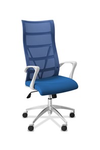 Кресло офисное Топ X белый каркас, сетка/ткань TW / синяя/голубая в Вологде