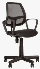 Кресло компьютерное ALFA GTP (PM60) искусственная кожа /сетка черный в Вологде
