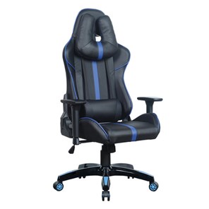 Компьютерное кресло BRABIX "GT Carbon GM-120", две подушки, экокожа, черное/синее, 531930 в Вологде