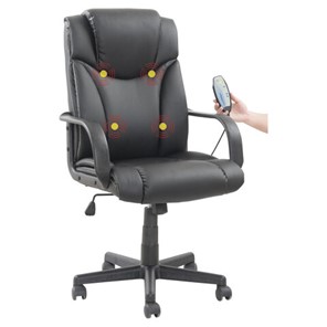 Кресло офисное BRABIX "Relax MS-001", 4 массажных модуля, экокожа, черное, 532519 в Вологде