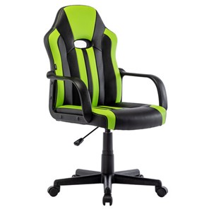 Кресло офисное BRABIX "Stripe GM-202", экокожа, черное/зеленое, 532511 в Вологде