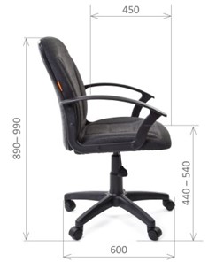 Кресло компьютерное CHAIRMAN 627 ткань, цвет черный в Вологде - предосмотр 3