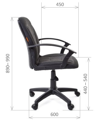 Кресло компьютерное CHAIRMAN 627 ткань, цвет черный в Вологде - изображение 3