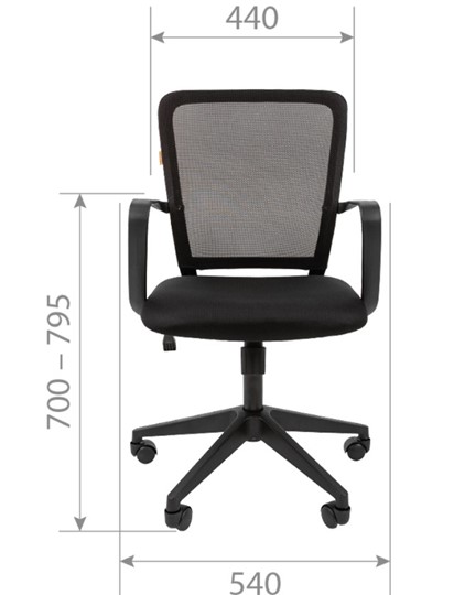 Офисное кресло CHAIRMAN 698 black TW, ткань, цвет оранжевый в Вологде - изображение 3