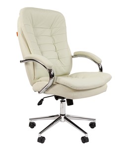 Кресло компьютерное CHAIRMAN 795 кожа, цвет белый в Вологде