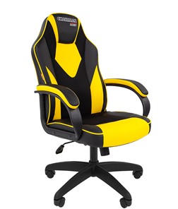 Кресло компьютерное CHAIRMAN GAME 17, цвет черный /желтый в Вологде