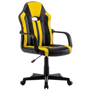 Кресло компьютерное RABIX "Stripe GM-202", экокожа, черное/желтое, 532510 в Вологде