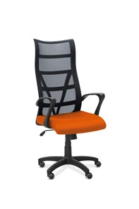 Кресло в офис Топ, сетка/ткань TW / черная/ оранжевая в Вологде