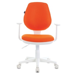 Кресло компьютерное Brabix Fancy MG-201W (с подлокотниками, пластик белый, оранжевое) 532410 в Вологде
