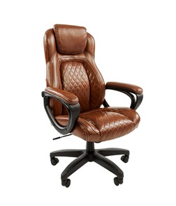 Кресло компьютерное CHAIRMAN 432, экокожа, цвет коричневый в Вологде