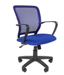 Кресло компьютерное CHAIRMAN 698 black TW-05, ткань, цвет синий в Вологде - предосмотр