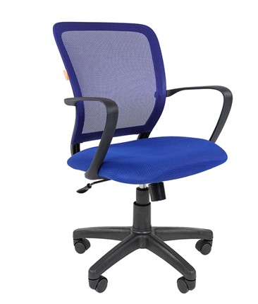 Кресло компьютерное CHAIRMAN 698 black TW-05, ткань, цвет синий в Вологде - изображение