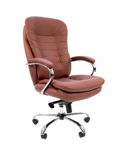 Компьютерное кресло CHAIRMAN 795 кожа, цвет коричневый в Вологде