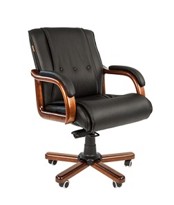 Кресло CHAIRMAN 653M кожа черная в Вологде