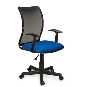 Офисное кресло Brabix Spring MG-307 (с подлокотниками, комбинированное синее/черное TW) в Вологде