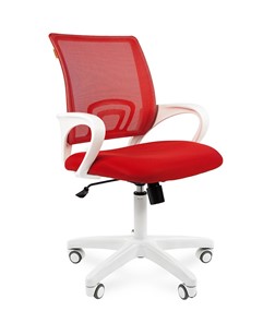 Кресло компьютерное CHAIRMAN 696 white, ткань, цвет красный в Вологде