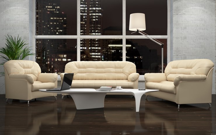 Офисный диван Парм двухместный, экокожа в Вологде - изображение 2