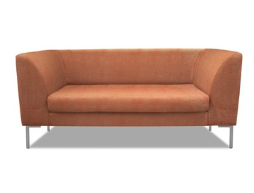 Мягкий офисный диван Сиеста 2-местный, ткань Сахара / терракотовая С12 в Вологде