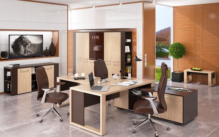 Кабинет руководителя ALTO с высоким шкафом для одежды, низким для документов и журнальным столиком в Вологде - изображение 5