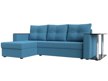 Угловой раскладной диван Атланта Лайт, Амур голубой (микровельвет) в Вологде