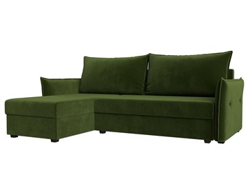 Угловой раскладной диван Лига-004, Зеленый (Микровельвет) в Вологде