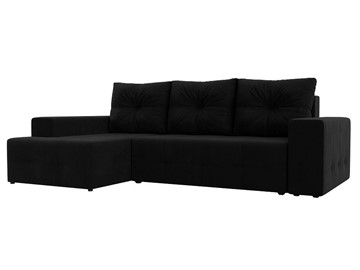 Угловой раскладной диван Перри, Черный (микровельвет) в Вологде