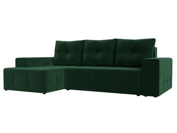 Угловой диван с оттоманкой Перри, Зеленый (велюр) в Вологде