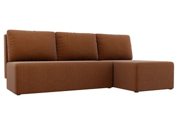 Угловой диван с оттоманкой Поло, Коричневый (рогожка) в Вологде