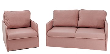 Набор мебели Амира розовый диван + кресло в Вологде