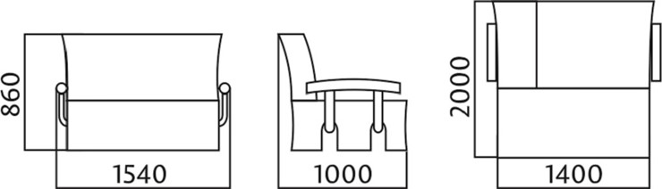 Диван прямой Аккордеон с боковинами, спальное место 1400 в Вологде - изображение 4