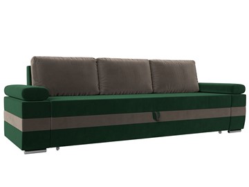 Прямой диван Канкун,  Зеленый\Коричневый (Велюр) НПБ в Вологде