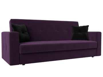 Прямой диван Лига-016, Фиолетовый\Черный (велюр) в Вологде
