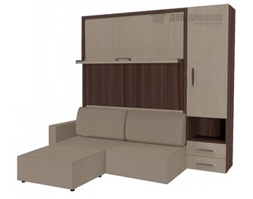 Шкаф-кровать Кровать-трансформер Smart (КД 1400+ШП+Пуф), шкаф правый, левый подлокотник в Вологде