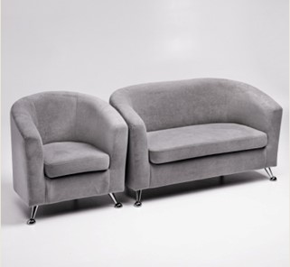 Комплект мебели Брамс  цвет серый диван 2Д + кресло в Вологде