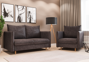 Комплект мебели диван и кресло Гримма графит в Вологде
